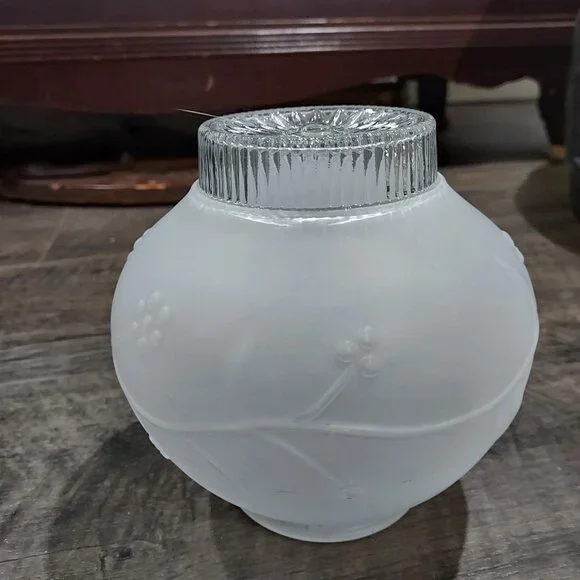 Lamp Shade Frosted Glass Ceiling Light Fixture Globe Stem Berries 3.25" Fit. - Picture 9 of 11